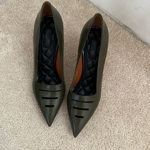 Celine green patent leather heel